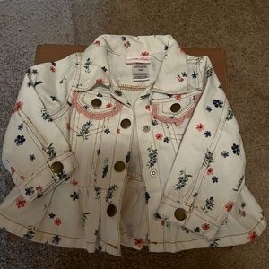 Little Lass floral denim jacket. Size- 12 months
